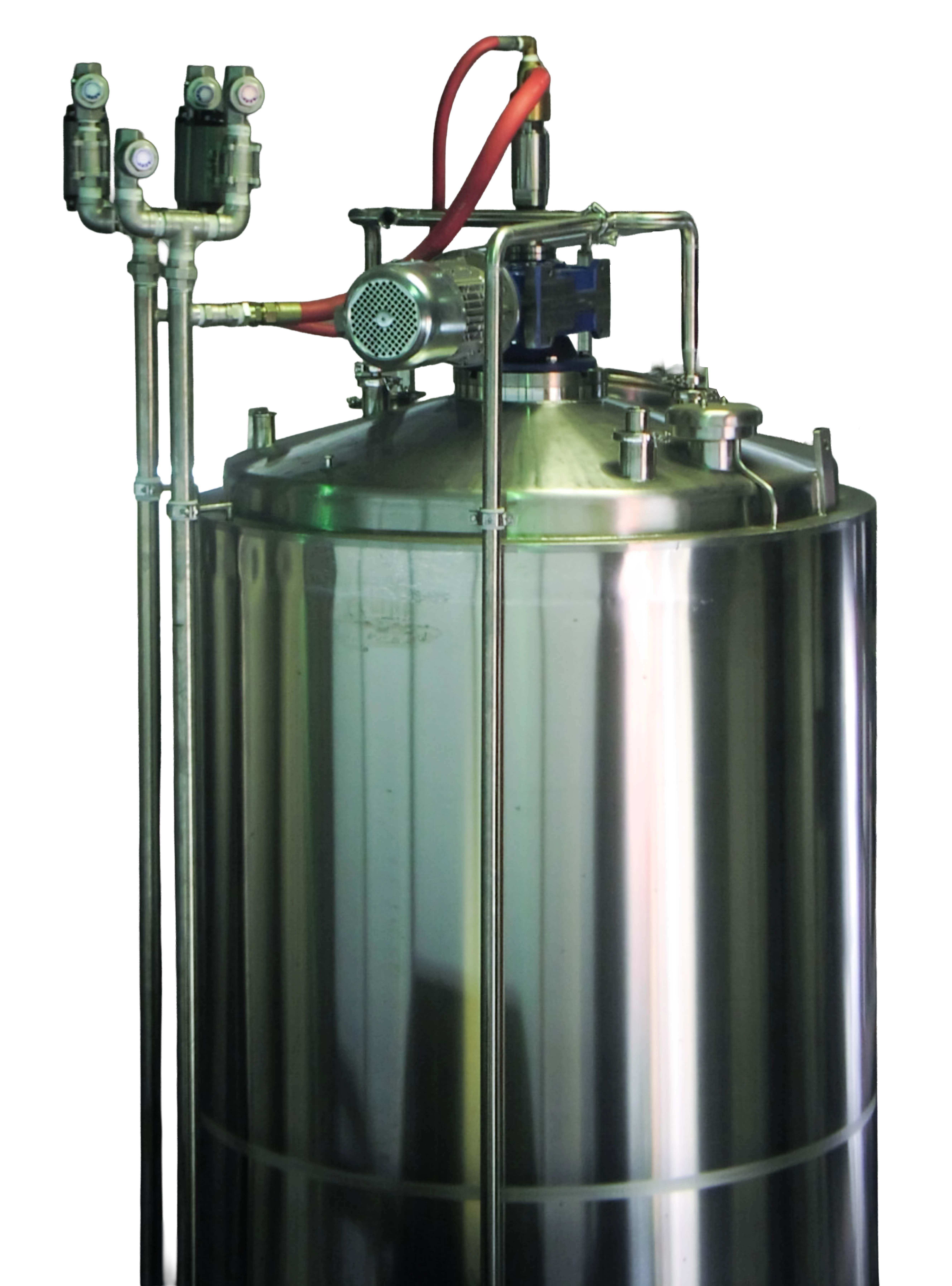 Yogurt ripening tanks with integrated heat exchanger — general view
